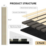 Ritollo Wood Panels for Wall and Ceiling, 94.5"×11" Wall Panels for Interior Wall Decor, 3D Wood Slat Wall Panel/Fluted Sound Absorbing Panel - Oak 2 RITOLLO