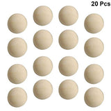 SUPVOX 20pcs Split Wood Balls Unfinished Half Wooden Balls to Paint DIY Christmas Ornament Crafts 40mm SUPVOX