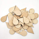 SUPVOX 100pcs Unfinished Drop Shape teardrops Wood Slices DIY Paint Decorate SUPVOX