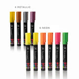 JumpOff Jo - 48 Pack of Liquid Chalk Markers – Reversible Chisel and Round Tip - Neon, Metallic, and White Included - Age 6+ JumpOff Jo