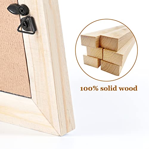 Wood Picture Frame 4x6 Brown Retro Photo Frames with Real Glass Solid Wooden Photo Frame Standing for Tabletop Hanging Wall Farmhouse Home Desk OKSQW