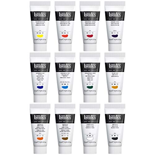 Liquitex Professional Heavy Body Acrylic Paint, 12 x 22ml (0.74-oz), Essentials Set - WoodArtSupply