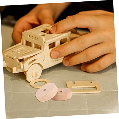 VILLCASE 100 Pcs Log Wheel DIY Toy Car Wheels Small Wheels for Projects Model Building Kits 1/4 Dowel Rod Unfinished Wood Wheels Cars Accessories VILLCASE