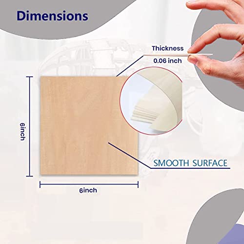 Unfinished Wood Pieces,18 Pack Basswood Sheets 1/16 Thin Plywood Wood Sheets for Crafts,Perfect for Architectural Models, Wooden DIY Ornaments,