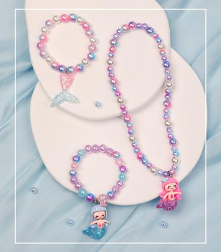 DUDUCOFU 900Pcs Mermaid Bracelet Making Kit for Girls Kids Charm DIY Beads for Jewelry Making, Friendship Bracelet Kit with Unicorn Ocean Pearl Shell DUDUCOFU