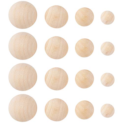 120pcs Half Round Wooden Balls Unfinished Wood Cabochons Split Wood Balls for DIY Decoration Craft Paint Ornaments (Burlywood, 14.5-29.5mm) - WoodArtSupply