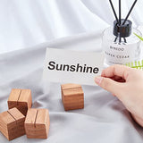 OLYCRAFT 20 Pcs Wood Place Card Holders Pine Wood Table Number Stands Saddle Brown Square Table Sign Stands for Wedding Dinner Home Party Events OLYCRAFT