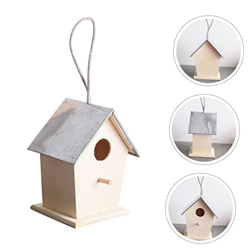 LIOOBO Outdoor Bird House Unfinished Birdhouse Unfinished Bird House Butterflies House Wild Bird House Bird Houses for Outside DIY Painting Bird - WoodArtSupply