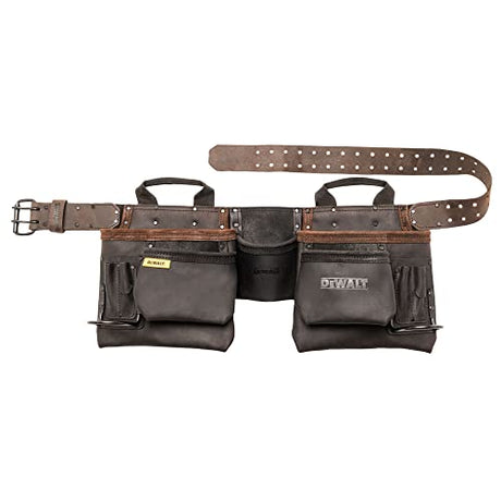 DEWALT Leather Tool Belt, Durable, 11 Pocket Professional Belt (DWST550112) DEWALT