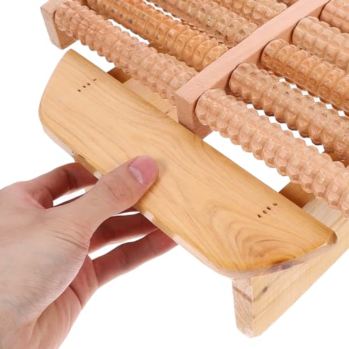 WOFASHPURET Wood Sauna Stool, Foot Rest Under Desk, Foot Roller Stool Sauna Footrest Portable Footstool Fool Massage with Roller for Work, Gaming, - WoodArtSupply