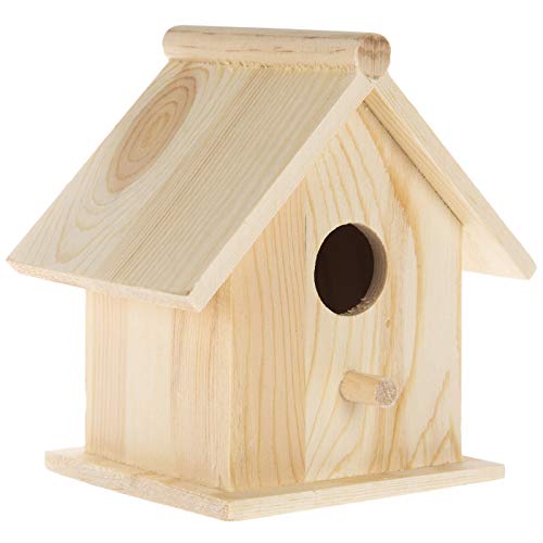 Woodpile Fun! Hobby Lobby DIY Paintable Customizable Square Unfinished Wood Birdhouse for Kids and Adults - WoodArtSupply