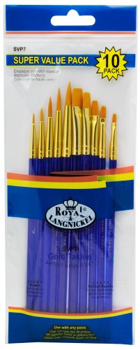 Royal & Langnickel Paintbrushes, Taklon Set, Blue - WoodArtSupply