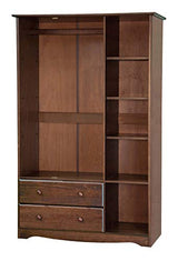 Palace Imports 100% Solid Wood Grand Wardrobe/Armoire/Closet w/Shelves & Drawers, Mocha, 45.75" w x 72" h x 20.75" d. Renewable Eco-Friendly Wood, Palace Imports