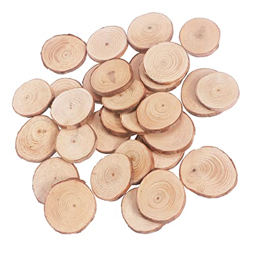 PartyKindom Natural Wood Slices for Centerpieces, 30 Pcs Round Wooden Discs Unfinished Wood Slices Wood Cookies Tree Slices Wooden Circles for Crafts PartyKindom