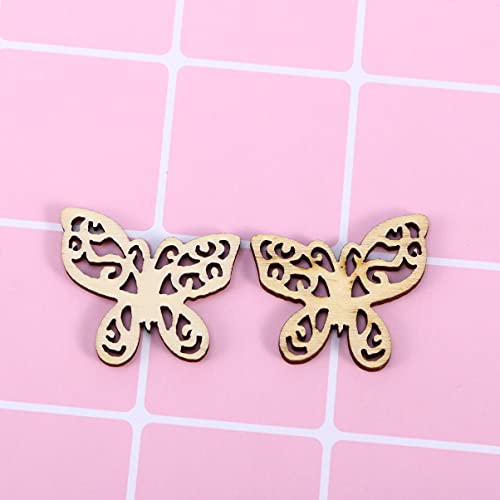 MILISTEN 50pcs Unfinished Wood Crafts Slices Wood Butterfly Shape Craft Wood Embellishments Wooden Butterfly for Crafts Wooden Wedding Cutouts Wood - WoodArtSupply