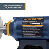 POWERTEC BF601C Bench Buffer Polisher with 2 Extra Buffing Wheels, 6 Inch Buffing & Polishing Bench Grinder Machine for Metal, Jelwelry, Knives, POWERTEC