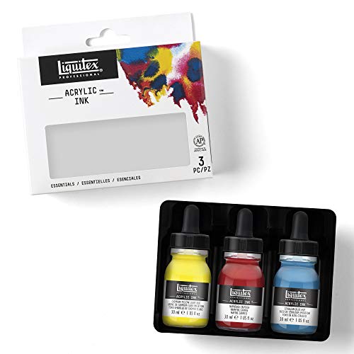 Liquitex Professional Acrylic Ink, 1-oz (30ml), Essential Color Set, Set of 3 Liquitex