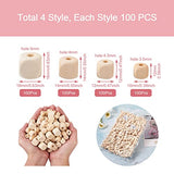 Craftdady 400pcs Natural Unfinished Cube Wood Beads Large Hole Blank Unpainted Square Wooden Loose Beads 10-16mm for Necklace Bracelet DIY Jewelry Craftdady