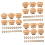 VILLCASE 3 Sets 26 Wooden Toys Wooden peg Dolls Wooden Craft Bowls Unfinished Wood Toys for Crafts Acorns Peg Doll Wedding Decoration Natural VILLCASE