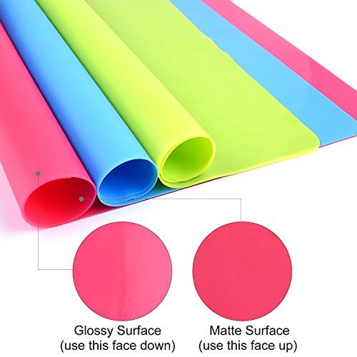 FEPITO 3PCS A3 Large Silicone Sheet for Crafts Jewelry Casting Molds Multipurpose Silicone Mat, Reusable, Waterproof, Heat Resistant, Food Grade FEPITO