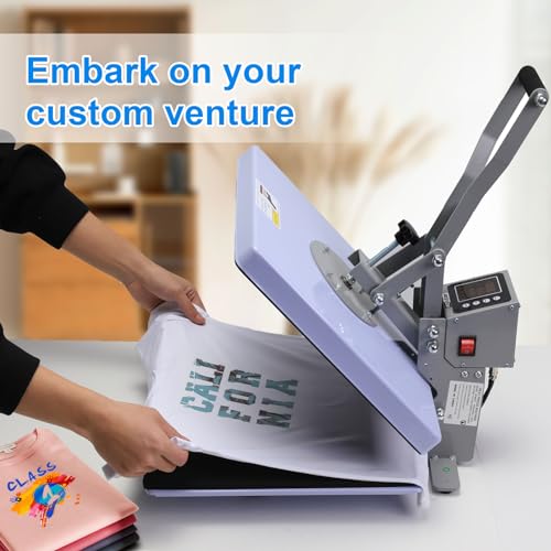AKEYDIY Heat Press Machine, 15x15 inch Heat Press for t Shirts, Fast Heating for Heat Sublimation and Heat Vinyl Transfer, 1400W High Pressure AKEYDIY