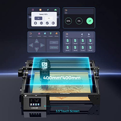 Longer RAY5 10W Laser Engraver, 60W Higher Accuracy Laser Engraving Machine, Compresed Spot 0.06x0.06mm Laser Cutter for Wood and Metal, Dark