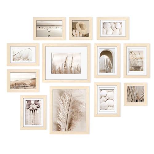 Egofine Picture Frame Set 12 Pack, Picture Frames Collage Wall Decor with Two 8x10, Four 5x7, Four 4x6, Two 4x4, Photo Frames for Wall and Tabletop, - WoodArtSupply