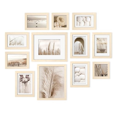 Egofine Picture Frame Set 12 Pack, Picture Frames Collage Wall Decor with Two 8x10, Four 5x7, Four 4x6, Two 4x4, Photo Frames for Wall and Tabletop, Egofine