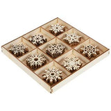 Mini Laser Cuts Wood Shape Christmas Holiday Snowflakes - 54 Pieces Christmas Crafts