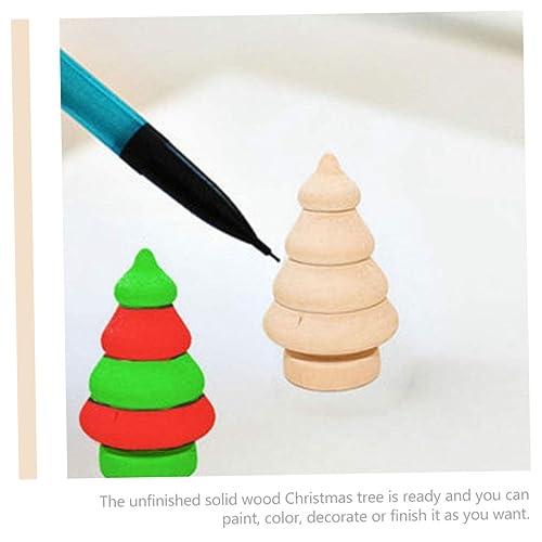 SEWOART 10pcs Wood Snowman Doll Unfinished Wood Craft Wood Christmas Trees Unfinished Natural Wood Xmas Tree Christmas Peg Dolls Holiday Peg Dolls - WoodArtSupply