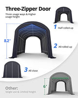 KING BIRD 12' x 20' Oval Pipe Heavy Duty Carport for SUV, Full-Size Truck and Boat, Round Style Anti-Snow Car Canopy Outdoor Boat Shelter with KING BIRD