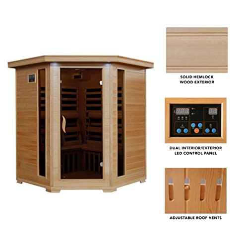HeatWave BSA2420 4 Person Hemlock Carbon Infrared Sauna Blue Wave