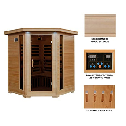 HeatWave BSA2420 4 Person Hemlock Carbon Infrared Sauna