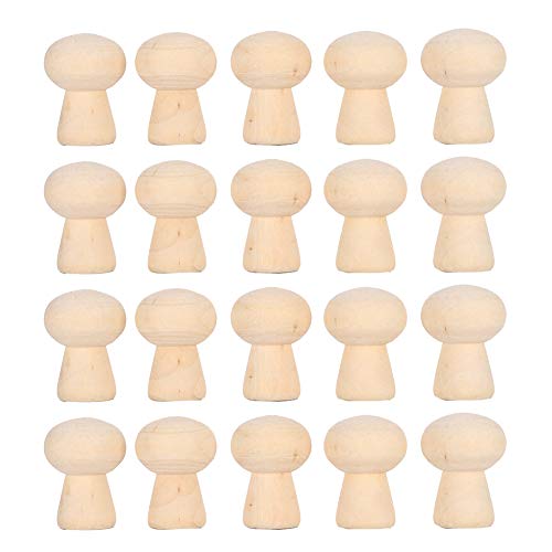 Garosa 20PCS Unfinished Wooden Peg Dolls Bodies Wood Shapes Figures Mushroom Head for DIY Decoration Arts and Crafts Birch and Maple Wood Turnings Garosa