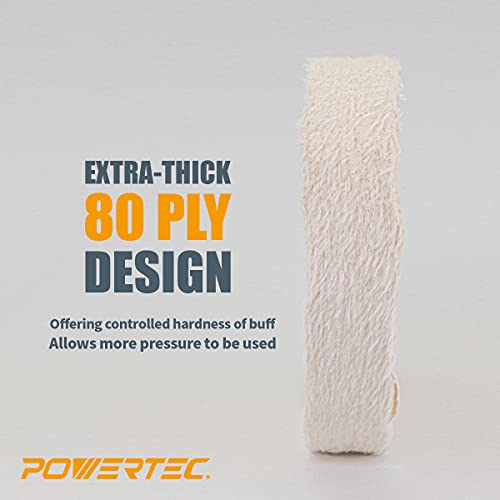 POWERTEC BF601C Bench Buffer Polisher with 2 Extra Buffing Wheels, 6 Inch Buffing & Polishing Bench Grinder Machine for Metal, Jelwelry, Knives, POWERTEC