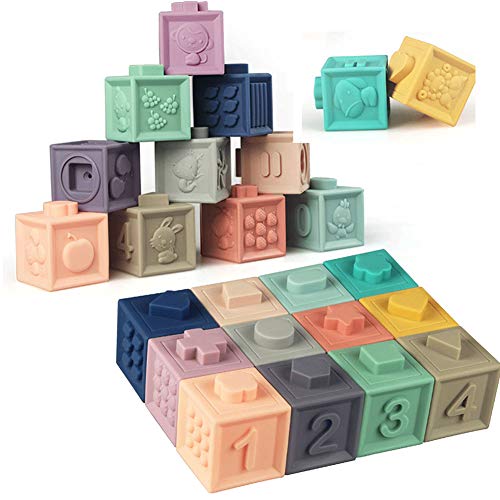 Litand Soft Stacking Blocks for Baby Montessori Sensory Infant Bath Toys for Toddlers Babies 6 9 Month 1 2 Year Old Litand