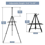 STANDNEE Artist Easel Stand Painting Stand Art Easel, 20"to 61" Art Easel for Painting Canvase & Displaying, Aluminum Adjustable Height Display STANDNEE