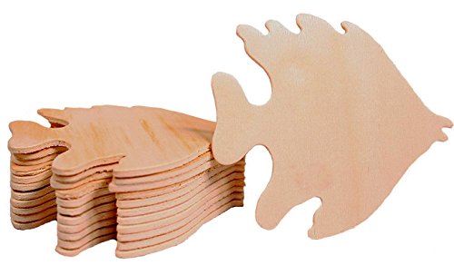 Creative Hobbies® 3.5 Inch Unfinished Wooden Shapes - Ready to Paint or Decorate Fish Shape | 12 Pack - WoodArtSupply