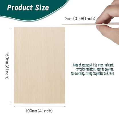40Pack Basswood Sheets 1/16, Balsa Wood Sheets Thin Plywood Wood Sheets for Crafts Projects, Laser, Painting, Wood Burning,Wood Engraving Christmas