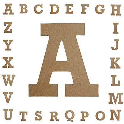 18" Wooden Craft Letter J Unfinished, Rockwell Font, Craft Cutout 1-4" MDF - WoodArtSupply