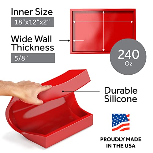 Silicone Epoxy Resin Mold - 18 x 12 x 2 Inches - Resin Supplies for Charcuterie Board, Cutting Board, and Serving Tray Casting - Time-Saving 1 Piece Upstart Epoxy