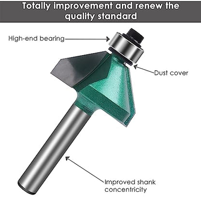 KOWOOD Pro Router Bits Sets of 12Z Pieces 1/4 Inch Shank, Professional Woodworking Tools (12Z 1/4 Shank) - WoodArtSupply