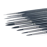 Transon 10pcs Small Detail Miniature Model Painting Brush Set for Acrylic Watercolor Gouache Ink Tempera and Body Painting TRANSON