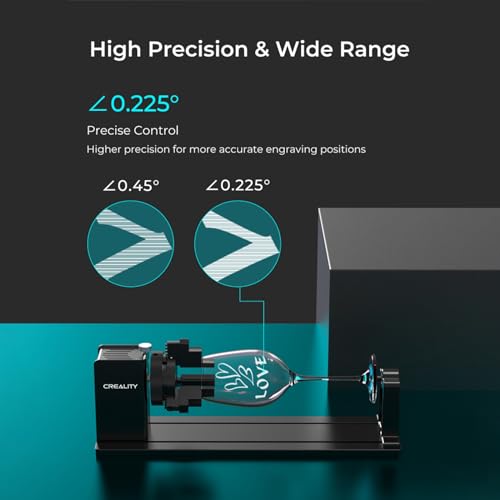 Creality 22W Laser Engraver 4-in-1 Rotary Roller Kit for Glass Tumbler Ring, 120W Power Laser Cutter and Engraver Machine, CNC Laser Engraving - WoodArtSupply