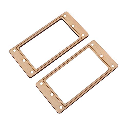 SUPVOX Pickup Frame Maple Wood Plastic Humbucker Mounting Ring with 8 Screws for Musical Instrument Guitar Bass GB305P (Golden) 2pcs - WoodArtSupply