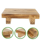 Operitacx Wooden Table Bracket Small Wood Step Succulent Plant Stand Black Tray Decor Small Plant Stand Wooden Flower Pot Planters for Indoor Plants Operitacx