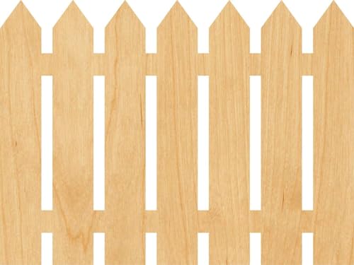 3 Pcs Picket Fence Supply 3" Wooden Shape Ornaments Unique Unpainted Smooth Surface Unfinished Laser Cutout Wood Sheets Boards for Crafts 1/8 Inch WoodArtSupply