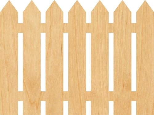 3 Pcs Picket Fence Supply 3" Wooden Shape Ornaments Unique Unpainted Smooth Surface Unfinished Laser Cutout Wood Sheets Boards for Crafts 1/8 Inch