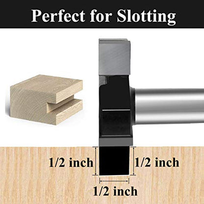 CNC Spoilboard Surfacing Router Bit, 1/2 Inch Shank Carbide Tipped Surface Planing Bottom Cleaning Cutter Slab Flattening Router Bit, Wood Milling
