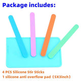 4 PCS Silicone Stir Sticks, Reusable Silicone Popsicle Sticks for Mixing Resin, Epoxy, Liquid, Paint, Making Glitter Tumblers(4-Silicone Stir Stick) LFSUM